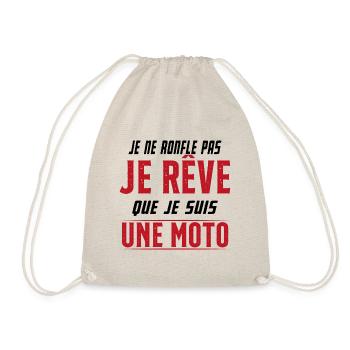 Je ne ronfle pas je rêve de moto ma passion - Sac de sport léger - nature - Devant