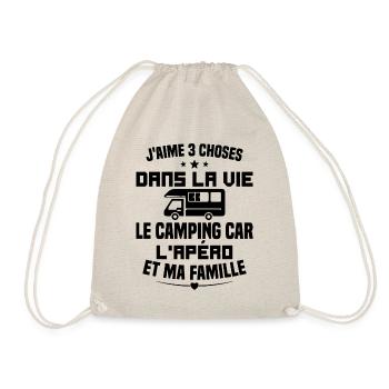 le camping car l'apéro et ma famille Humour Cadeau - Sac de sport léger - nature - Devant