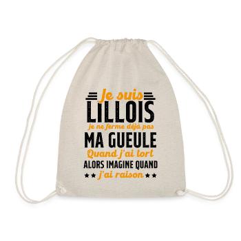 Lillois je ferme pas ma gueule cadeau Lille humour - Sac de sport léger - nature - Devant