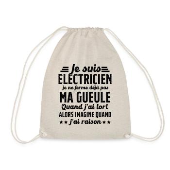 Electricien humour qui ne ferme pas sa gueule - Sac de sport léger - nature - Devant
