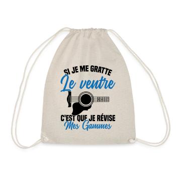 Si je me gratte le ventre humour guitariste - Sac de sport léger - nature - Devant