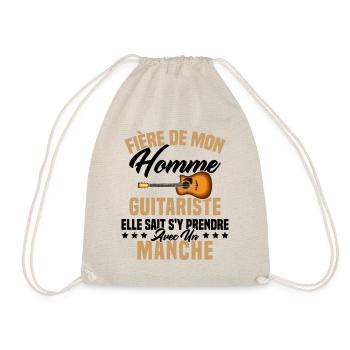 Fier de ma femme guitariste manche - Sac de sport léger - nature - Devant