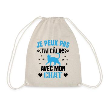 je peux pas j'ai câlins avec mon chat Cadeau - Sac de sport léger - nature - Devant