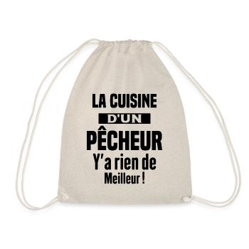 La cuisine d'un pêcheur Humour Cadeau pêche - Sac de sport léger - nature - Devant