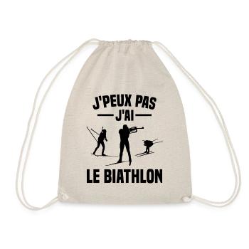 Je peux pas j'ai biathlon humour cadeau - Sac de sport léger - nature - Devant
