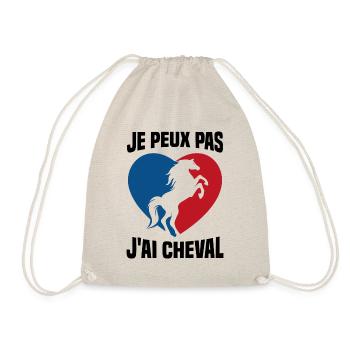 Je Peux Pas J'ai Cheval Vintage Cœur Cadeau - Sac de sport léger - nature - Devant