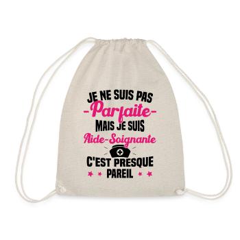 Pas parfaite mais je suis Aide Soignante Cadeau - Sac de sport léger - nature - Devant