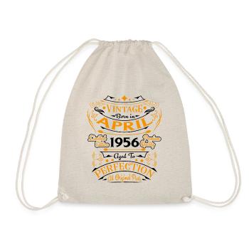 Vintage Born In April 1956 Geburtstagsgeschenk - Turnbeutel - Natur - Vorne