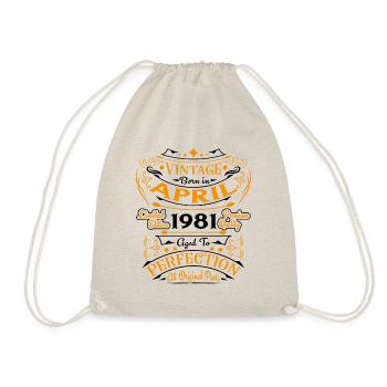 Vintage Nées En Avril 1981 Cadeau D'anniversaire - Sac de sport léger - nature - Devant