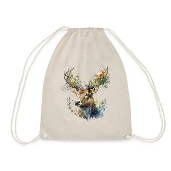 Cerf avec des fleurs - Sac de sport léger - nature - Devant