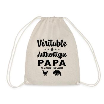 Homme Véritable et Authentique Papa Poule et Ours - Sac de sport léger - nature - Devant
