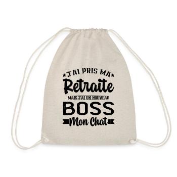 J'ai Un Nouveau Boss Mon chat Humour Cadeau - Sac de sport léger - nature - Devant