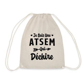 Je suis une ATSEM qui déchire Idée Cadeau Atsem - Sac de sport léger - nature - Devant
