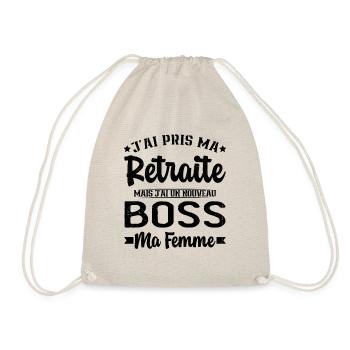 Nouveau Boss Ma Femme Humour Cadeau Retraite - Sac de sport léger - nature - Devant