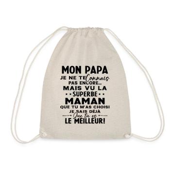 Annonce grossesse Cadeau Futur Papa Future Maman - Sac de sport léger - nature - Devant