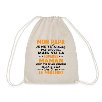 Annonce grossesse Cadeau Futur Papa Future Maman - Sac de sport léger - nature - Devant