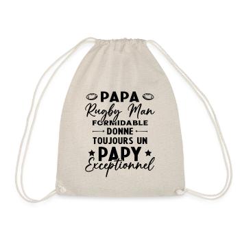 Papa Rugbyman Formidable Papy Exceptionnel Cadeau - Sac de sport léger - nature - Devant