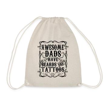 Cadeau Papa Tatoués et Barbus Humour Tatoueurs - Sac de sport léger - nature - Devant