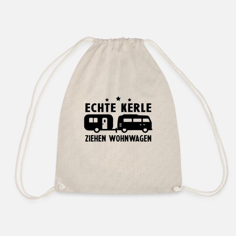 echte kerle ziehen wohnwagen - Turnbeutel - Natur