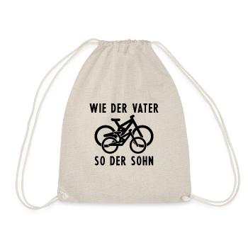 Wie der Vater so der Sohn - Mountainbike Fahrrad - Turnbeutel - Natur - Vorne