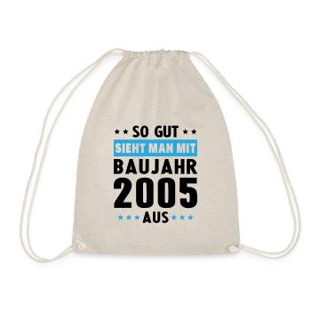 Geschenk Geburtstag 2005 Frau Mann Geschenkidee - Turnbeutel - Natur - Vorne