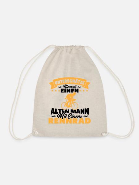 Alten mann mit einem Rennrad - Turnbeutel - Natur