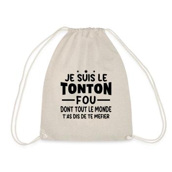 Je Suis Le Tonton Fou Humour Cadeau Meilleur Oncle - Sac de sport léger - nature - Devant