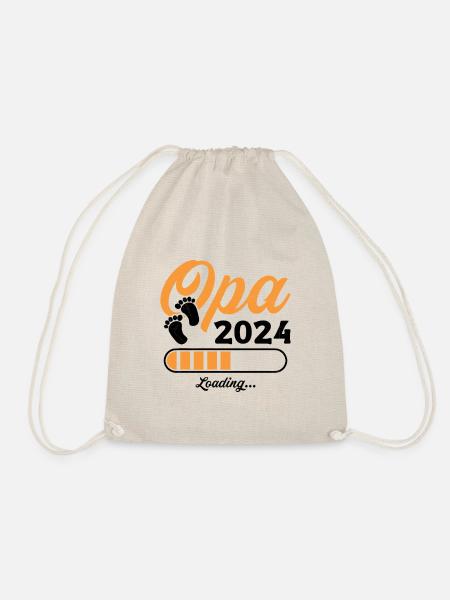 Werdender Opa 2024 Opa loading Geschenk Männer - Turnbeutel - Natur