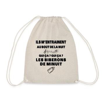 Biberons de Minuit Humour Naissance Humour Cadeau - Sac de sport léger - nature - Devant