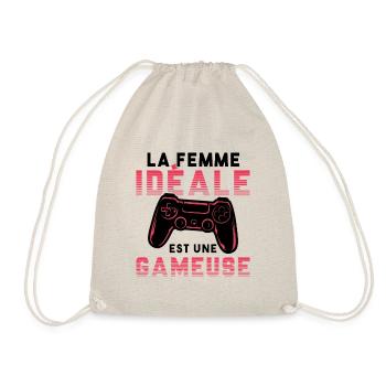 La femme idéale est une gameuse cadeau geek humour - Sac de sport léger - nature - Devant