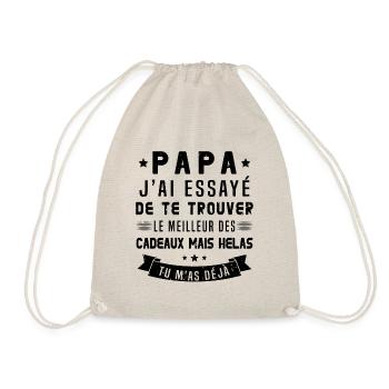 Papa J'ai Essayé De Te Trouver Le Meilleur Cadeau - Sac de sport léger - nature - Devant