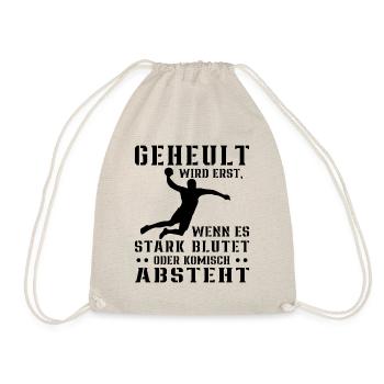 Handball Nix Für Weicheier Geschenk Für Handballer - Turnbeutel - Natur - Vorne