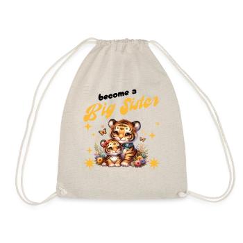 Bientôt, je serai une grande sœur mignonne tigre - Sac de sport léger - nature - Devant