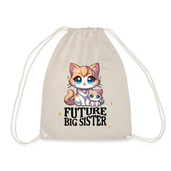 Ich bin bald eine Große Schwester süße Katzen - Turnbeutel - Natur - Vorne