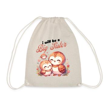 I'm going to be a big sister sweet owls - Drawstring Bag - nature - Front