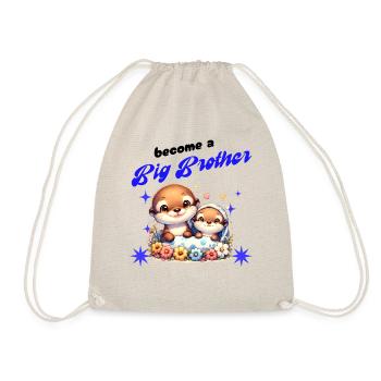 Je vais être un grand frère douce loutre, frère - Sac de sport léger - nature - Devant
