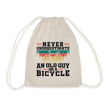Never Underestimate An Old Guy On A Bicycle - Drawstring Bag - nature - Front