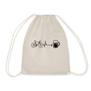 Bike Bier und Herzschlag - Turnbeutel - Natur - Vorne