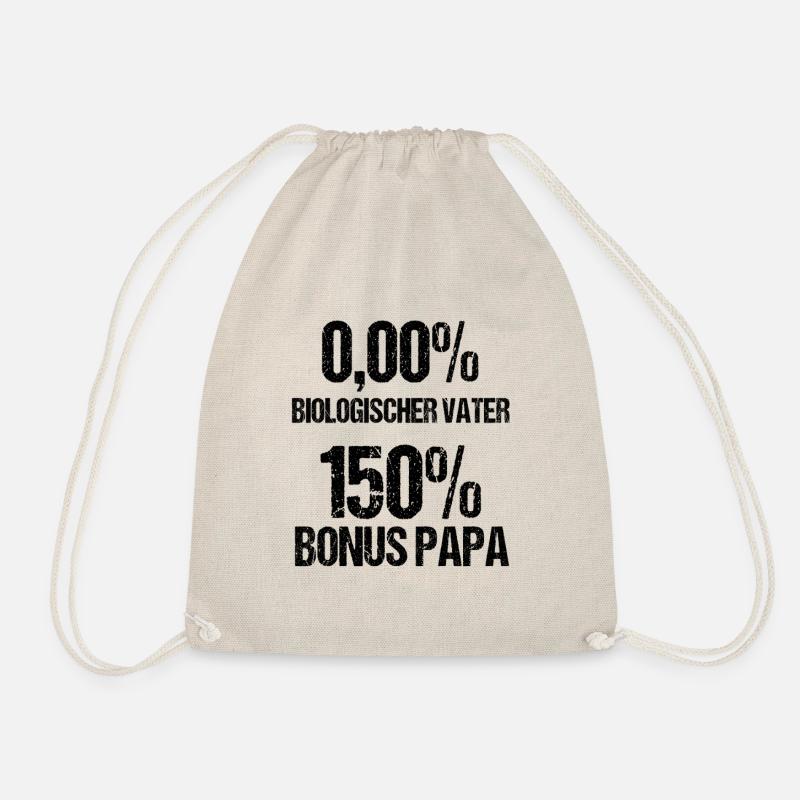 Bonus Papa Vater Papi Stiefvater Vatertag Geschenk - Turnbeutel - Natur