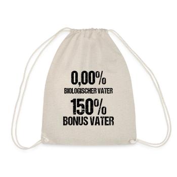 Bonus Vater Papa Papi Stiefvater Vatertag Geschenk - Turnbeutel - Natur - Vorne