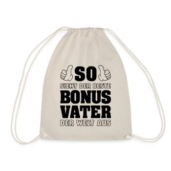 Bonus Vater Vatertag Stiefvater Stiefpapa Geschenk - Turnbeutel - Natur - Vorne