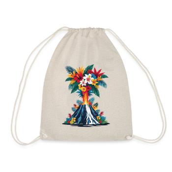 Volcanic eruption with flowers colorful - Drawstring Bag - nature - Front