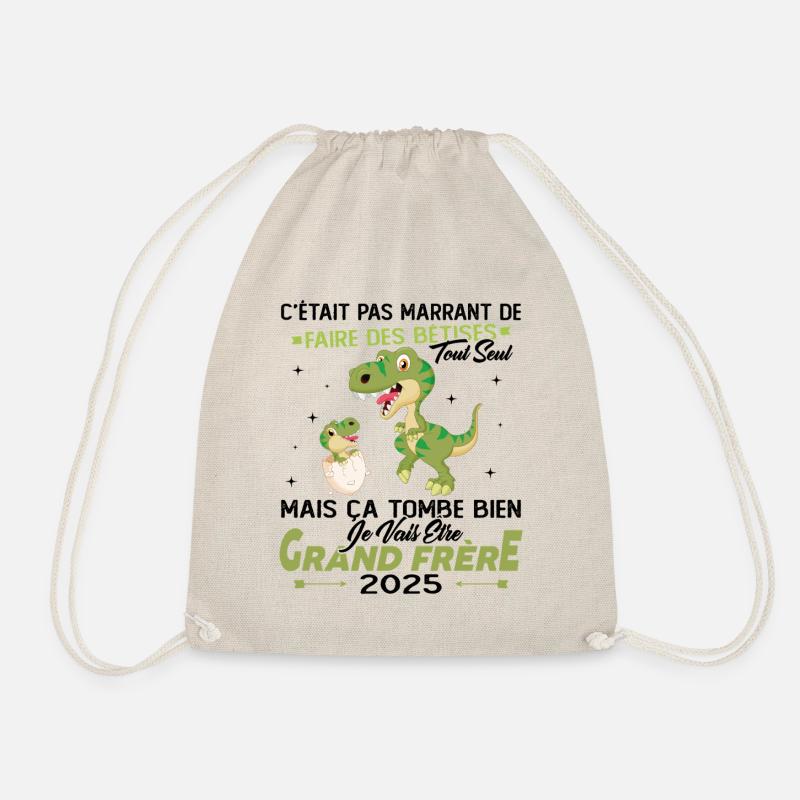 Ich werde 2025 ein großer Bruder sein - Turnbeutel - Natur