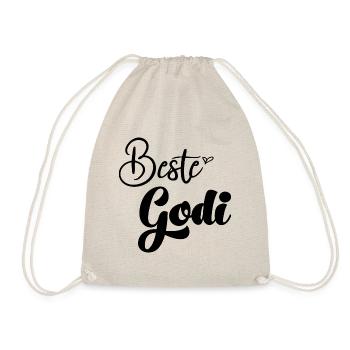 Beste Godi der Welt Patentante Tante Taufpatin - Turnbeutel - Natur - Vorne
