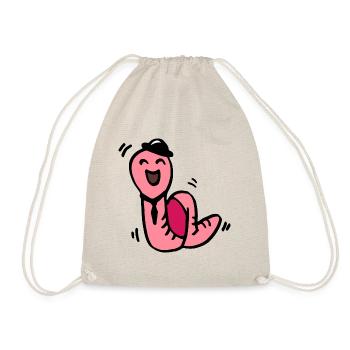 Ver de fête / ver de terre / cadeau drôle - Sac de sport léger - nature - Devant