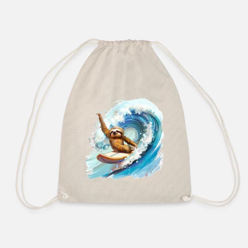 Faultier Waves Fahrer - Turnbeutel - Natur