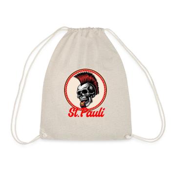 St.Pauli Retro Vintage Totenkopf Paulianer - Turnbeutel - Natur - Vorne