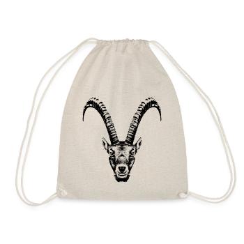 Capricorne / Tête / Bouquetin / Frontal - Sac de sport léger - nature - Devant