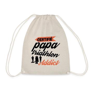Certifié papa triathlon addict - Sac de sport léger - nature - Devant
