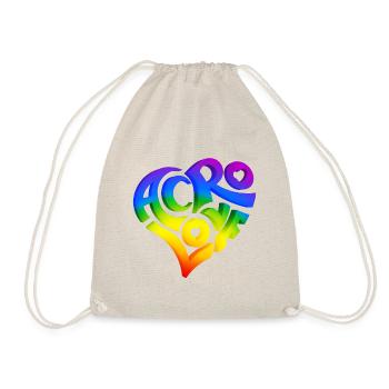 Liebe Acro 3D Regenbogen von Realtai - Turnbeutel - Natur - Vorne